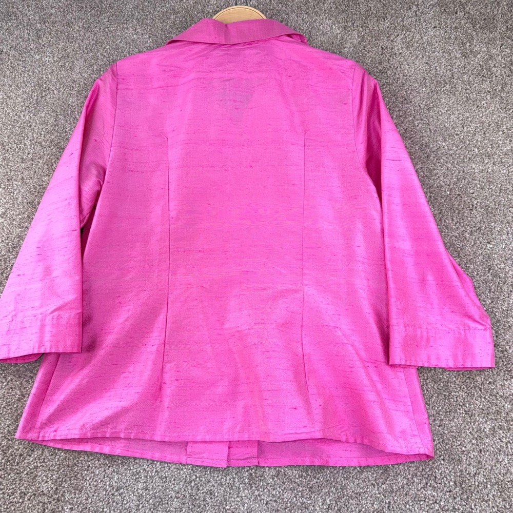 Lauren Ralph Lauren Silk Blouse Womens L Pink Shantung 3/4 Sleeve Button Career - Picture 10 of 10